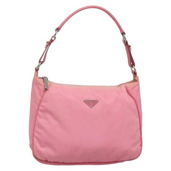 PRADA Shoulder Bag Nylon Pink Silver Auth 138284 - Picture 1 of 16